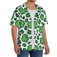 thumbnail image 2 of Pofeuu Leopard print St. Patrick's Day Print Mens Casual Short Sleeve Shirts Beach Summer Spread Collar Pocket Tops Men's Casual Short-sleeved Shirt-Large, 2 of 5