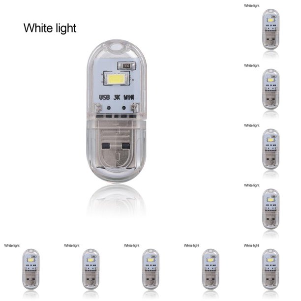 Billuyoard Mini luz LED alimentada por USB para lectura de libros, lámpara para teclado de PC, oficina, dormitorio, senderismo, emergencia, exterior, Luz blanca 10piezas Billuyoard CBP023712