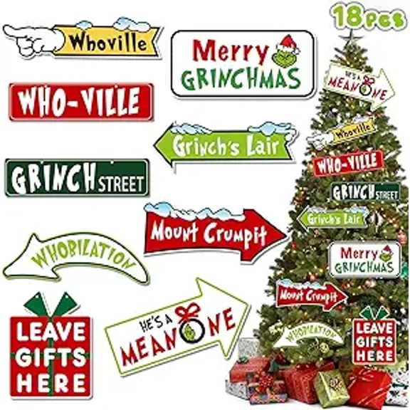 18 PCS Christmas Ornaments for Christmas Tree Decor, Christmas Tree Ornaments for Xmas Party Supplies