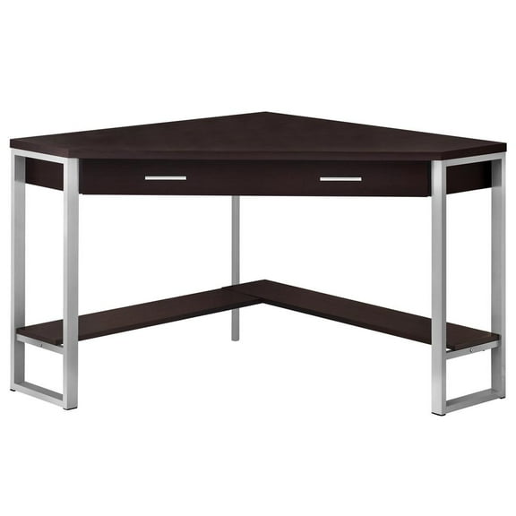 Computer Desk Home Office Corner 42"L Work Laptop Metal Brown