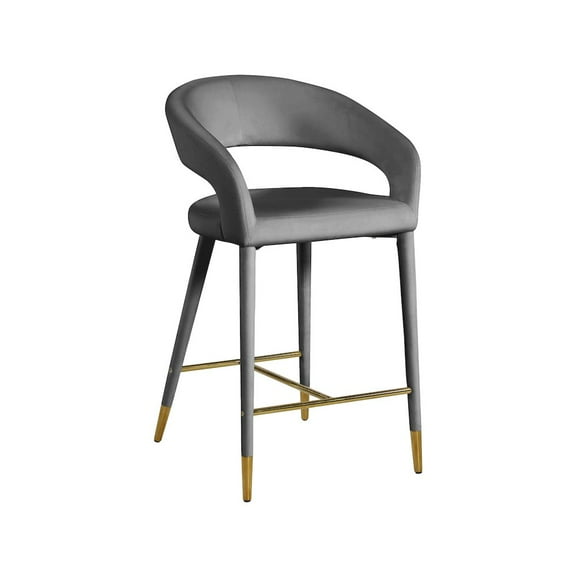 Meridian Furniture Destiny Grey Velvet Stool