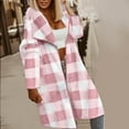 thumbnail image 2 of BiZtdJrK Womens Fuzzy Fleece Open Front Cardigan Jackets Fall Winter Warm Sherpa Outerwear Outdoor Long Coats Going Out Clothes Pink XXL, 2 of 8