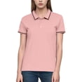 thumbnail image 2 of Women's Polo Shirts Short Sleeve Shirts Striped Blouses Quick Dry Collared Shirts Business Casual Work Tops Athletic Tennis Golf Clothes, 2 of 6
