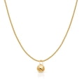 thumbnail image 1 of 14K Yellow Gold Plain Soccer Ball Charm Pendant with 0.9mm Wheat Chain Necklace - 16", 1 of 4