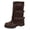 Coffee, variant on Boots for Womens Mid Wide Calf Western Height Increasing Suede Booties Comfy Square Toe Fashion Buckle Strap Boot 6-9.5