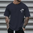 thumbnail image 2 of Sopiago T-Shirts for Men Palm Tree Printed Casual Men's T-Shirts Graphic Summer Hawaiian Beach Tops Short Sleeve Crewneck Shirts Navy,XXL, 2 of 4