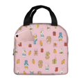 thumbnail image 2 of Rabbit Puppy Pink Lunch Bag Thick Aluminum Foil Tote Cooler for Women Work Picnic Gift, 2 of 7