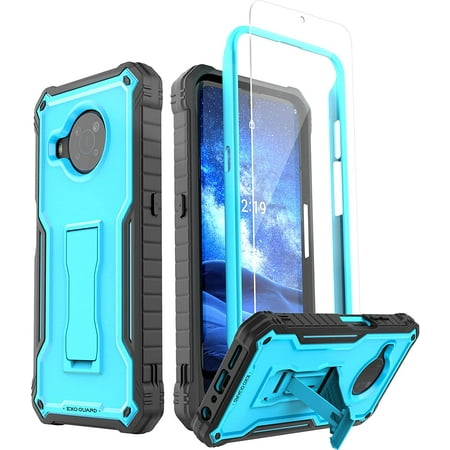 ExoGuard For Nokia X100 Case, Phone Case with Screen Protector and Kickstand (Blue)