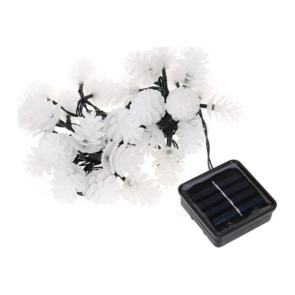 Luces de cadena de Piecone de 6,5 m 30 LED con energía solar Luces de hadas impermeables al aire libre para el hogar Decoración de la fiesta de cumpleaños de Navidad (Luz blanca cálida)
