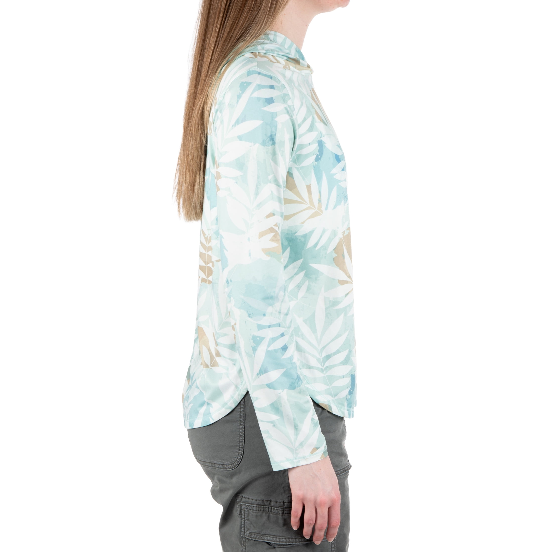 Realtree Women's Long Sleeve Performance Fishing Hoodie, Sea Spray, 2XL