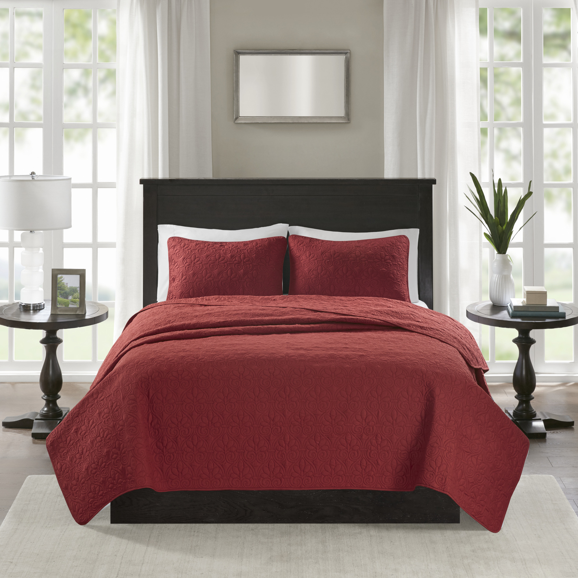 Home Essence Vancouver Super Soft Reversible Coverlet Set, Full/Queen, Red - image 4 of 13