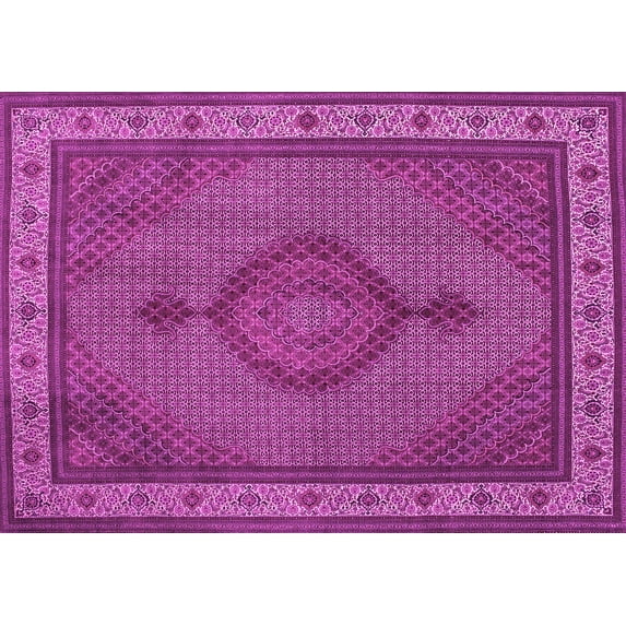 Ahgly Company Indoor Rectangle Medallion Pink Traditional Area Rugs, 7' x 10'