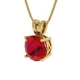 thumbnail image 2 of Clara Pucci 18K Yellow Solid Hypoallergenic Gold 2Ct Ruby Round Brilliant Cut Solitaire Designer Necklace Pendant For July, 2 of 6