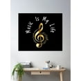 thumbnail image 2 of Musical Note Golden Treble Clef Poster Wall Art, Modern Wall Decor, 8x12 UNFRAMED, 2 of 3