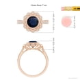 thumbnail image 4 of ANGARA Natural 1.6 Ct Vintage Style Sapphire & Diamond Ring with Latticework in 14K Rose Gold for Women (Size-7mm) | September Birthstone, Anniversary, Jewelry Gift for Women | Natural Sapphire Ring, 4 of 8