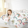 thumbnail image 4 of jejeloiu Multicolor Cute Rainbow Bedding Comforter Set,Kawaii Dogs Paws Twin Comforter Sets,Cartoon Lovea Pattern Bedding Set For Teens,Luxury Bedroom Decor Reversible,2pcs, 4 of 8