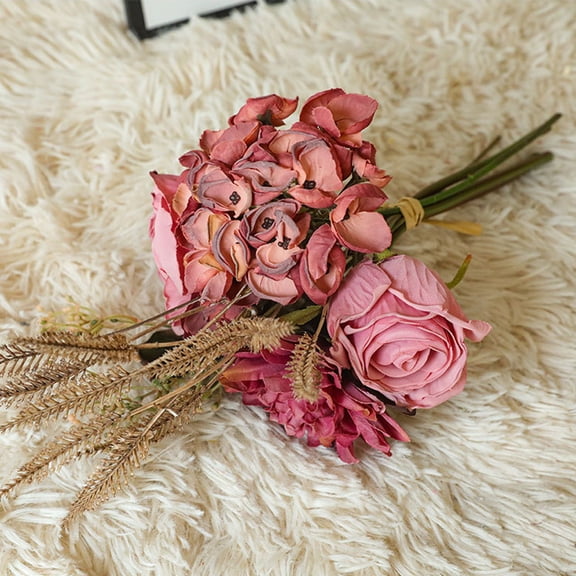 Artificial Flower Rose Dahlias Bouquet Home Decor Wedding Dcor Fake Dried Flowers Bouquet Imitation Flower Decor