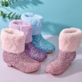 thumbnail image 6 of Quealent Girls Cowboy Boots, Glitter Cowgirl Boots with Fleece Linen, Sparkle Sequin Western Boot for Gilrs Toddler/Little Kid Party Birthday Red for Size 1, 6 of 9