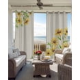 thumbnail image 6 of Yellow Daisy Flowers Blackout Curtains for Bedroom Living Room Darkening Curtains 63 Inches Long Spring Summer Rustic Garden Floral Window Curtain 2 Panels Set Window Treatment Grommet Drapes 52"x63", 6 of 9