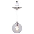 thumbnail image 1 of 1-Light Brushed Nickel Instant Pendant Conversion Kit- Clear Glass Globe Shade, 1 of 1