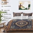 thumbnail image 3 of 3 Piece Blue Burnt Orange Boho Duvet Cover Set Queen Size, Microfiber Comforter/Quilt Cover with Corner Ties and 2 Pillowcases, Antique Southwestern Tribal All Season Soft Bedding with Zipper Closure, 3 of 8