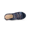 thumbnail image 4 of BLISSFUL STEP Chaussures pour Femmes à Bout Ouvert à Plateforme avec Lacets Sandales Compensées Bleu Foncé 10, 4 of 7