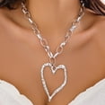 thumbnail image 5 of Gold Chunky Large Heart Necklaces for Women Trendy Big Hammered Love Pendant Statement Choker Minimalist Y2k Heart Necklaces Valentines Jewelry Gifts, 5 of 7