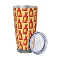 thumbnail image 2 of Lsque Hot Chili Pattern 20oz Car Cup with Lid and Straw, Insulated Coffee Cup with Straw Topper, Spill Proof Travel Coffee Mug, Stainless Steel Tumble-Straw Three-piece Set, 2 of 8