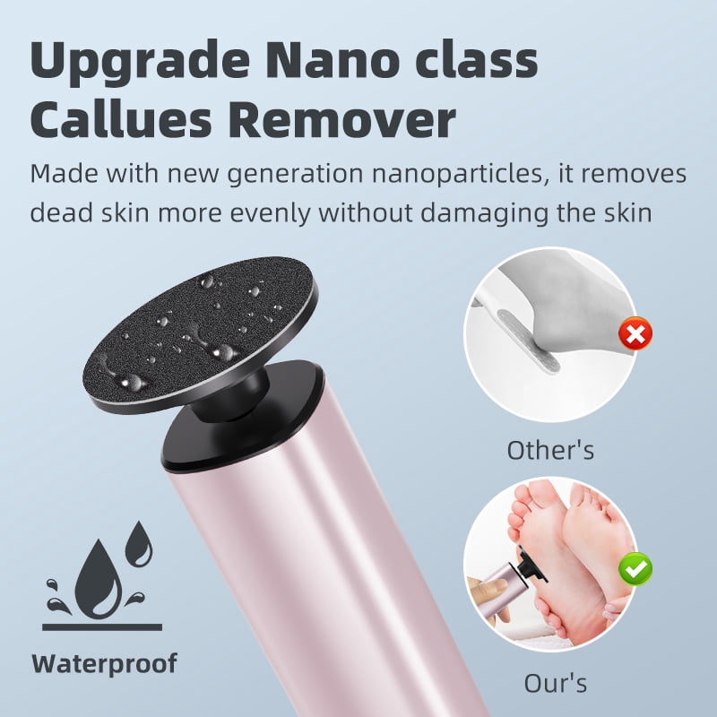 Electric Foot Callus Remover, 2 in 1 Rechargeable Foot File Pedicure Tool, 9 Speeds Electric Foot Scrubber for Dead Skin and Hard Cracked Heels, Callus Remover with Sandpaper Discs (Purple)