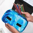 thumbnail image 6 of Sikiie Blue Shell Print Flip Double-layer Pencil Case, All-purpose Stationery Bag for Study and Office, Zipper Design, Unisex, 6 of 7