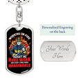 thumbnail image 2 of Taught Me Hardwork Firefighter Stainless Steel or 18k Gold Premium Swivel Dog Tag Keychain, 2 of 10