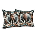 thumbnail image 2 of Ambesonne Martin Luther King Jr Day Throw Pillow Cover Pack of 2, Portrait, 2 Pcs-26"x26", Blue Grey and Pale Caramel, 2 of 5