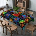 thumbnail image 4 of Rectangle Mexican Table Cloth Mexico Cinco De Mayo Decoration Fiesta Party Day of The Dead Table Cover Home Dining Room Kitchen Decor-60×84 inch, 4 of 5