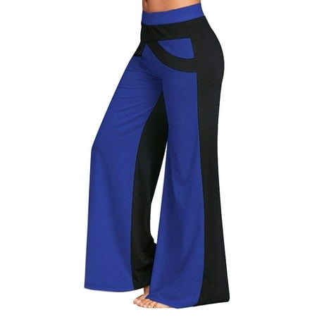 

Womens Loose Baggy Yoga Sports Flare Bell Botton Pants Palazzo Dance Hippie Ladies Patchwork Elastic Waist Wide Leg Lounge Trousers Pajamas