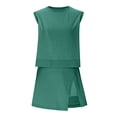 thumbnail image 6 of CHUMUD Cotton Two Piece Sets for Women Summer Outfits Sleeveless Crew Neck Tank Top Shorts Skorts Casual Set Lounge, 6 of 9