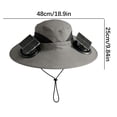 thumbnail image 2 of Solar Powered Fan Hat, Wide Sun Hat 2 USB Solar Charging Fans, Upgraded Outdoor Protection Bucket Hat for Fishing Hiking Gardening Beach, 2 of 6