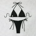 thumbnail image 3 of Metallic String Bikini for Women - Sexy Glitter Swimsuits Bathing Suit Triangle Tops Side Tie Thong Bottom Set Beach Wear, 3 of 5