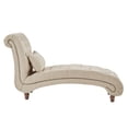thumbnail image 3 of Weston Home Bowman Tufted Armless Chaise with Matching Pillow, Beige Linen, 3 of 8