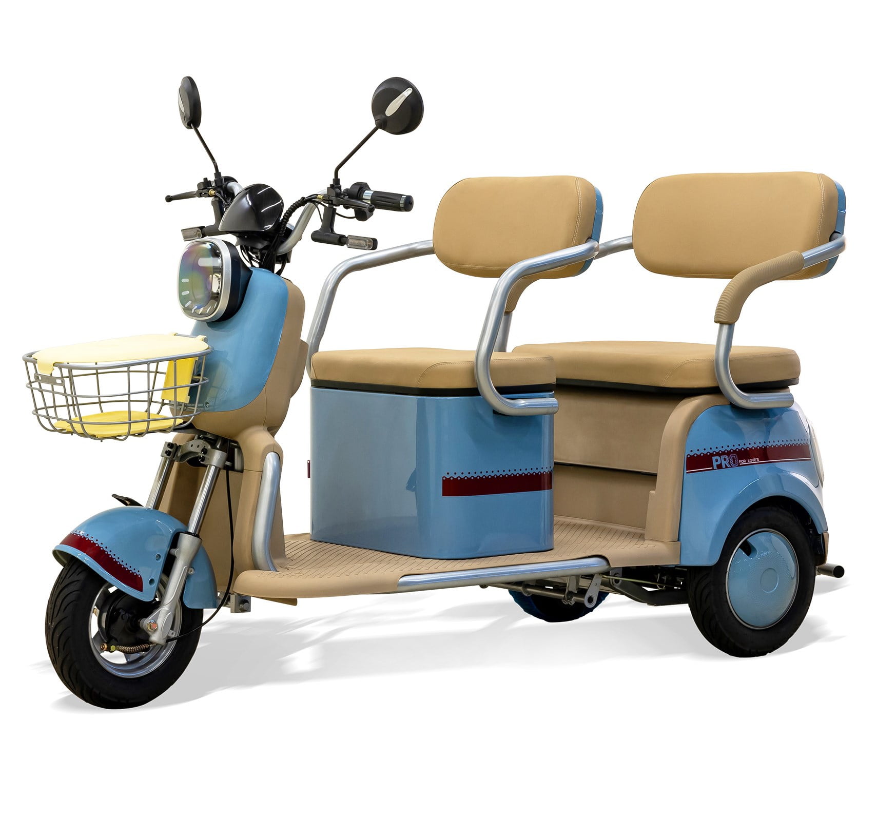 Massimo MGC E-Trike 3-Wheel Electric Cart – 17 MPH, 2-Seater Adult Scooter – Blue