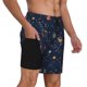 thumbnail image 2 of Balery Cartoon Space Planets Bañador para hombre, shorts de playa de secado rápido con entrepierna y forro de compresión-Large, 2 of 6