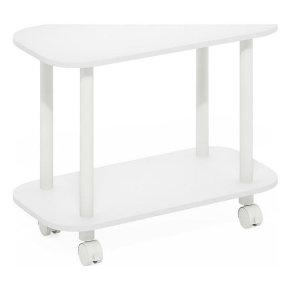 Pemberly Row Turn-N-Tube Oval End Table with Casters in White