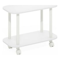 Pemberly Row Turn-N-Tube Oval End Table with Casters in White