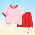 thumbnail image 4 of LEKWK 2-Piece Summer Short Set for Little Boys Contrast Ringer Tee Elastic Waist Shorts Casual Outfit Soft Cotton Playwear Daily Sporty Simple, 4 of 7