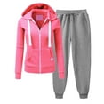 thumbnail image 3 of Scyoekwg Two Piece Outfits Women Sweatsuit Fall Outfits Zipper Hooded Drawstring Long Sleeve Coat Jogger Sweatpant Casual Matching Outfits Two Piece Set Fashion Tracksuit (Pink,M), 3 of 6