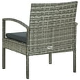 thumbnail image 3 of vidaXL Garden Chair with Cushion Poly Rattan Grey, 3 of 5