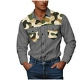 thumbnail image 4 of ZVNAΖH Mens Button Down Long Sleeve Shirt Camouflage Print Double Pockets Work Shirts for Outdoor Fishing Hiking, 4 of 7