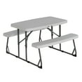 thumbnail image 1 of Peakform 37.8 Inch Rectangular Folding Picnic Table Double Bench Seating, White, 1 of 7