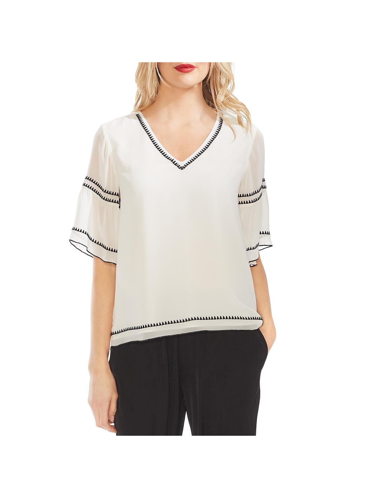 Vince Camuto - Vince Camuto Womens Chiffon V-Neck Blouse - Walmart.com - Walmart.com
