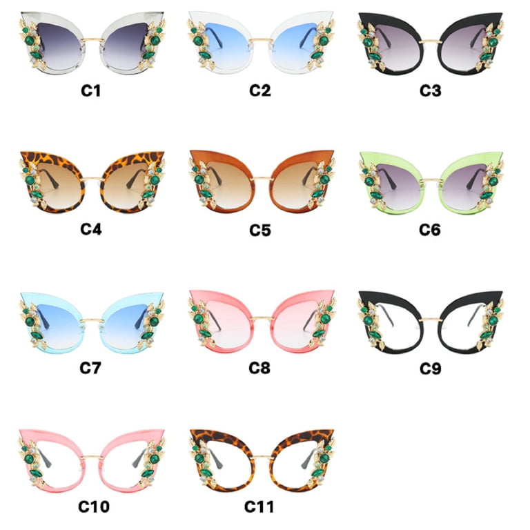 Diamond Jeweled Sunglasses, Funky Butterfly Shaped 