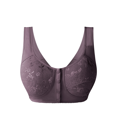 thumbnail image 1 of ManxiVoo Plus Size Supportive Tank Top Bra Front Closure Full Coverage Non Padded Comfort Underwire Free Design XL Size Purple, 1 of 9